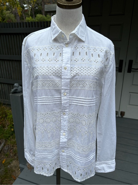 Ralph Lauren Tops - Polo Ralph Lauren White Eyelet Lace Button-Up Blouse